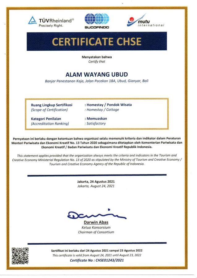 Alam Wayang Ubud - Chse Certified エクステリア 写真
